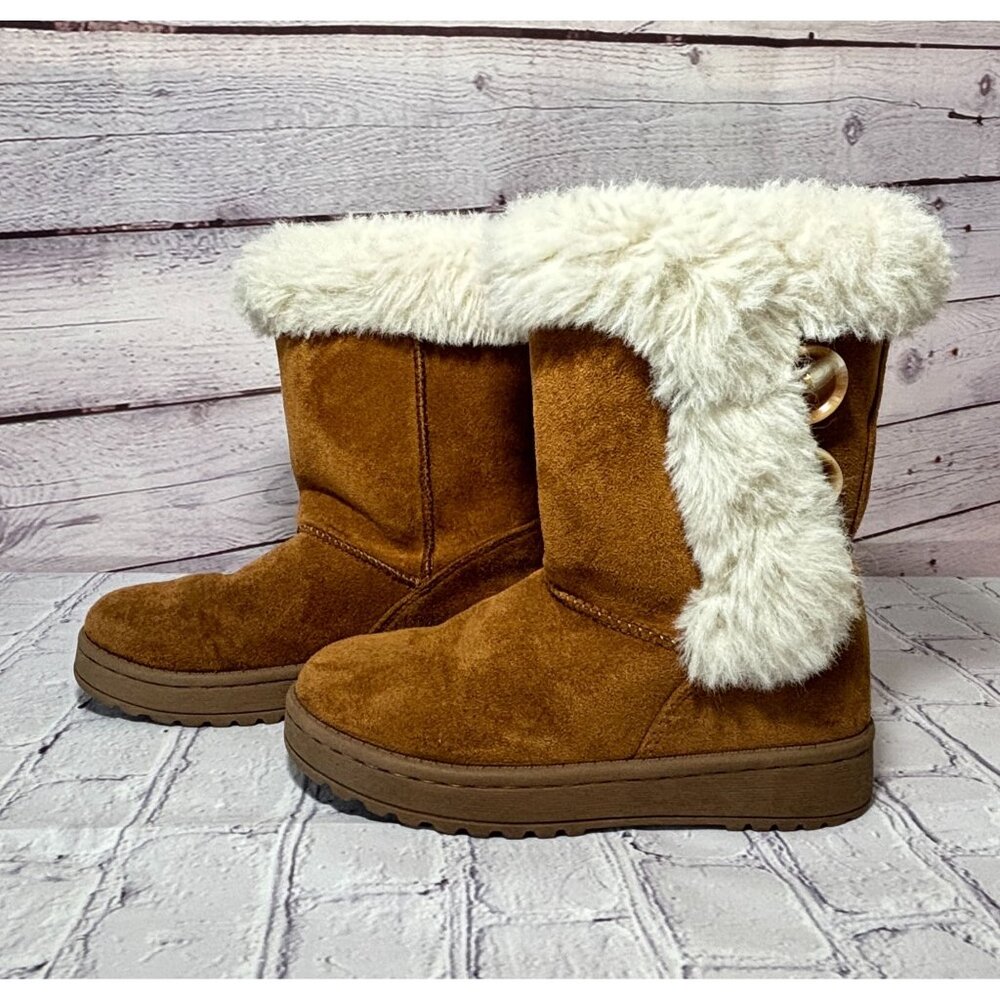 SO Girls Brown Faux Suede Boots - SIZE 12